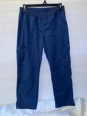 Cherokee Workwear WW170 Womens Navy Blue Scrub Pants Medium M Pull On Cargo